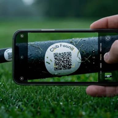 QR Code sticker placed near the grip
